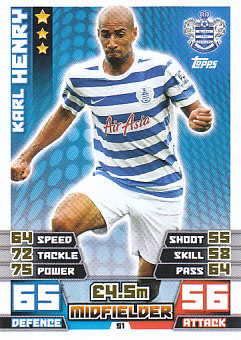 Karl Henry Queens Park Rangers 2014/15 Topps Match Attax #51